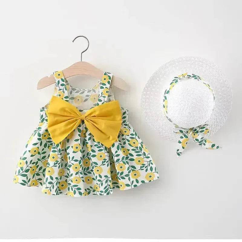 Casual Newborn Baby girl Printed Bow Princess Dress - EX-STOCK Canada