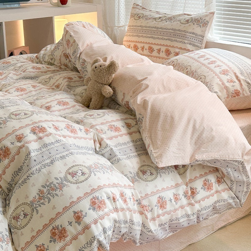 Four-piece Bed Set Pure Cotton Student Dormitory Duvet Cover Sheets EX-STOCK Canada