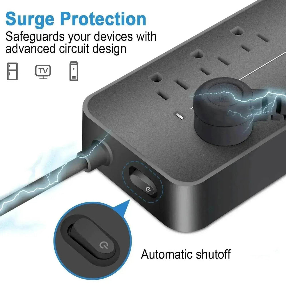 America Household Power Surge Protector Socket with USB Port. - EX-STOCK Canada