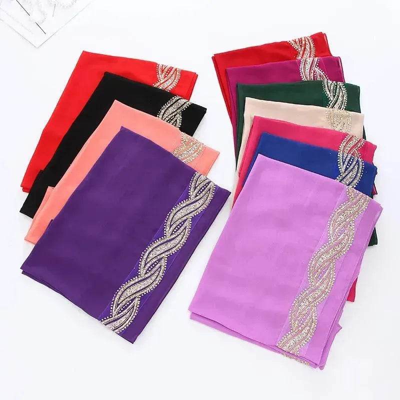 Arab Chiffon sprinkled gold long scarf - EX-STOCK Canada