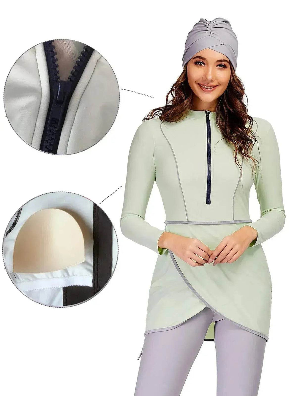 Bañador conservador para mujer con estampado de flores árabes EX-STOCK Canada