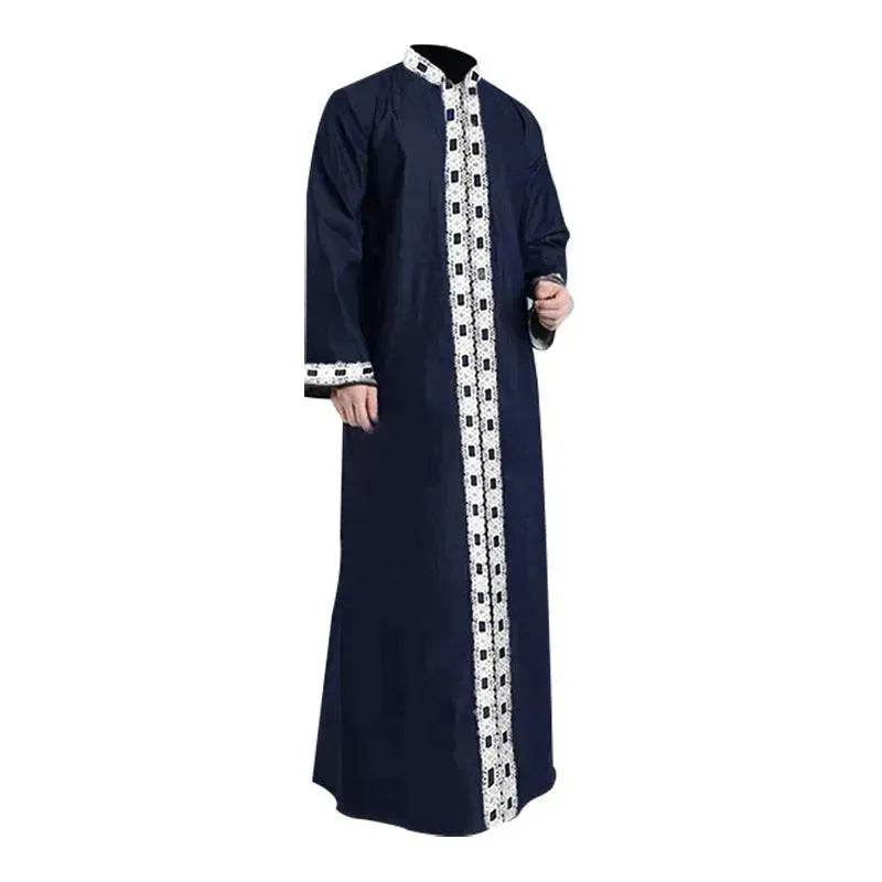 Fashionable and Elegant Arab Long Sleeved Solid Color Casual Robe Moroccan Men's Jalabiya - EX-STOCK Canada