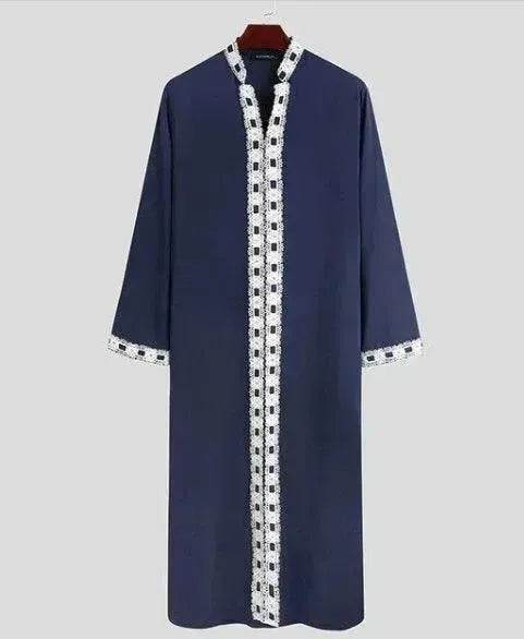 Fashionable and Elegant Arab Long Sleeved Solid Color Casual Robe Moroccan Men's Jalabiya - EX-STOCK Canada