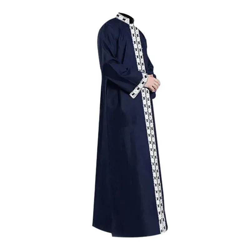 Fashionable and Elegant Arab Long Sleeved Solid Color Casual Robe Moroccan Men's Jalabiya - EX-STOCK Canada