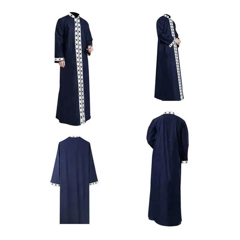Fashionable and Elegant Arab Long Sleeved Solid Color Casual Robe Moroccan Men's Jalabiya - EX-STOCK Canada