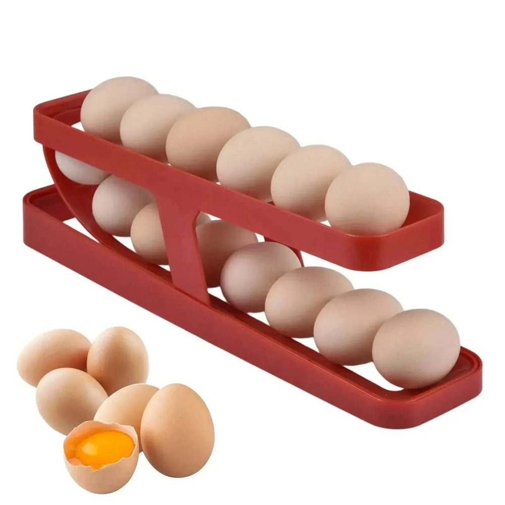 Automatic Scrolling Egg Rack Holder Storage Box Egg Basket Container Organizer Rolldown Refrigerator Egg Dispenser For Kitchen Gadgets - EX-STOCK CANADA