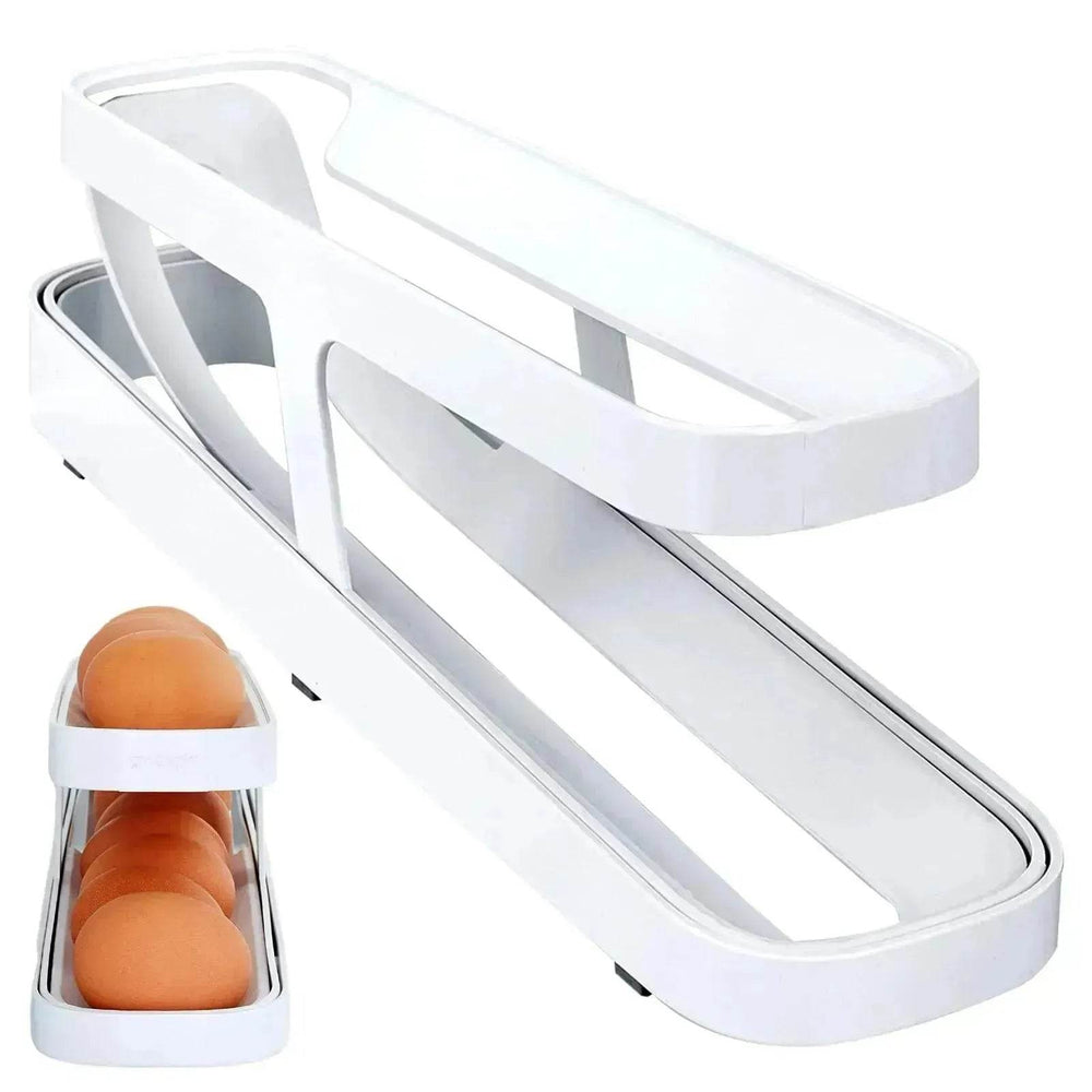 Automatic Scrolling Egg Rack Holder Storage Box Egg Basket Container Organizer Rolldown Refrigerator Egg Dispenser For Kitchen Gadgets - EX-STOCK CANADA