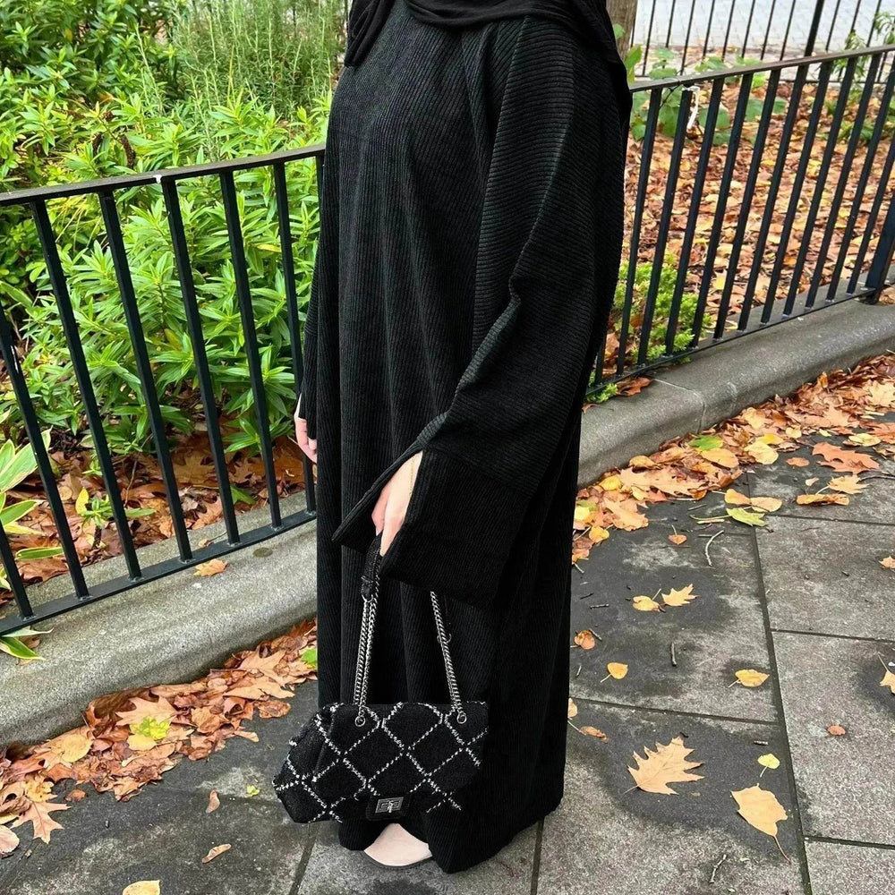 Autumn And Winter Casual Cardigan Abaya Dress for Arab Dubai Turkey Middle East Women - EX-STOCK Canada