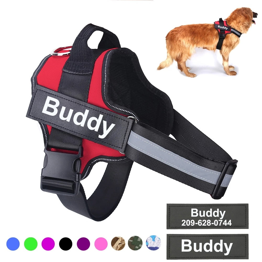 Personalized Dog Harness NO PULL Reflective Breathable Adjustable Pet Harness Vest For Small Large Dog Custom Patch Pet Supplies EX-STOCK Canada