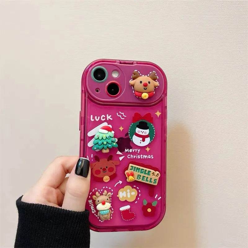 Christmas -Themed Silicone iphone Protective case with pendant girls - EX-STOCK Canada