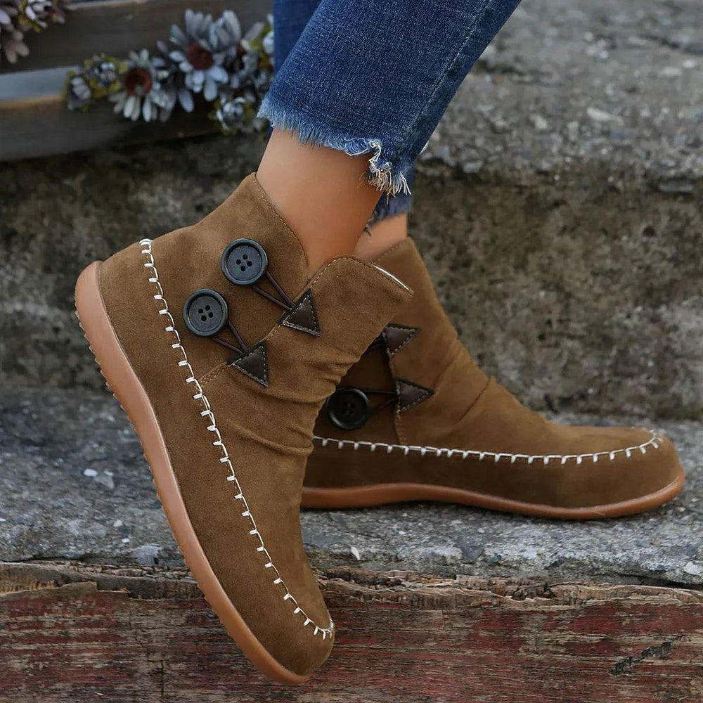 Button Design Ankle Boots For Women Autumn And Winter - EX-STOCK Canada