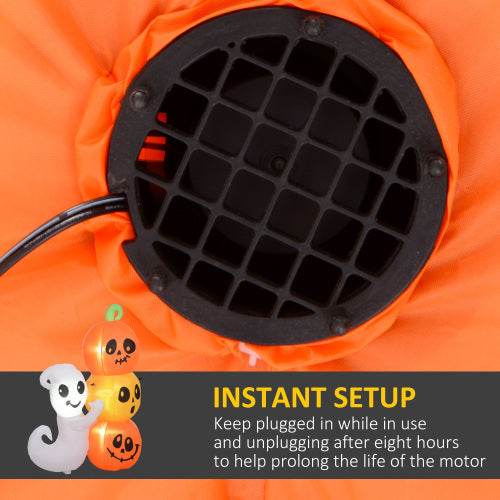 HOMCOM 5ft Inflatable Halloween Decoration Ghost And Pumpkin, Blow Up Outdoor LED Yard Display, Waterproof - EX-STOCK Canada