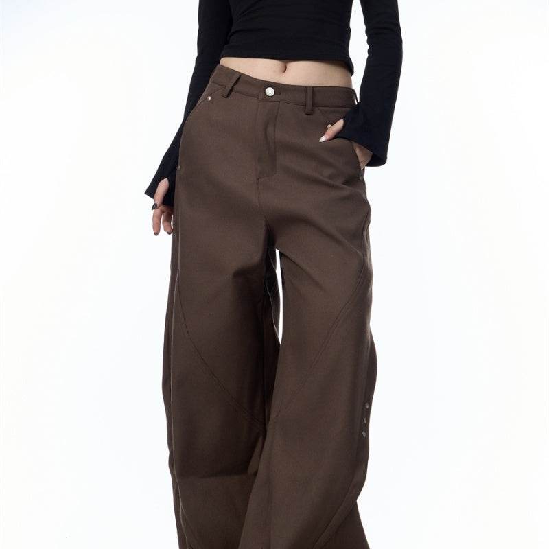 Stitching Machete Casual Pants Women's Wide-leg Trousers - EX-STOCK Canada