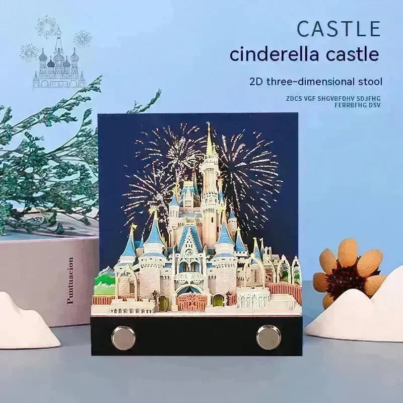 Three-dimensional Note Paper Carving Model Fairy Tale Castle Art - EX-STOCK CANADA