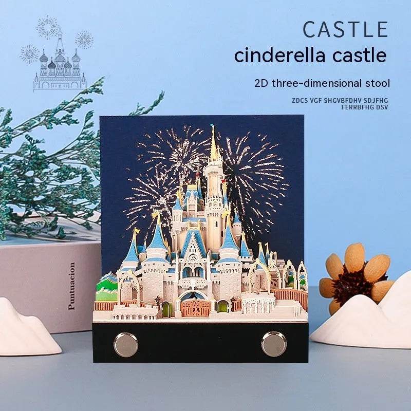 Three-dimensional Note Paper Carving Model Fairy Tale Castle Art - EX-STOCK Canada