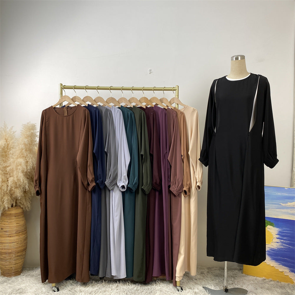 Fashion Nursing Clothes Muslim Long Sleeve Slim Fit Dress - EX-STOCK Canada