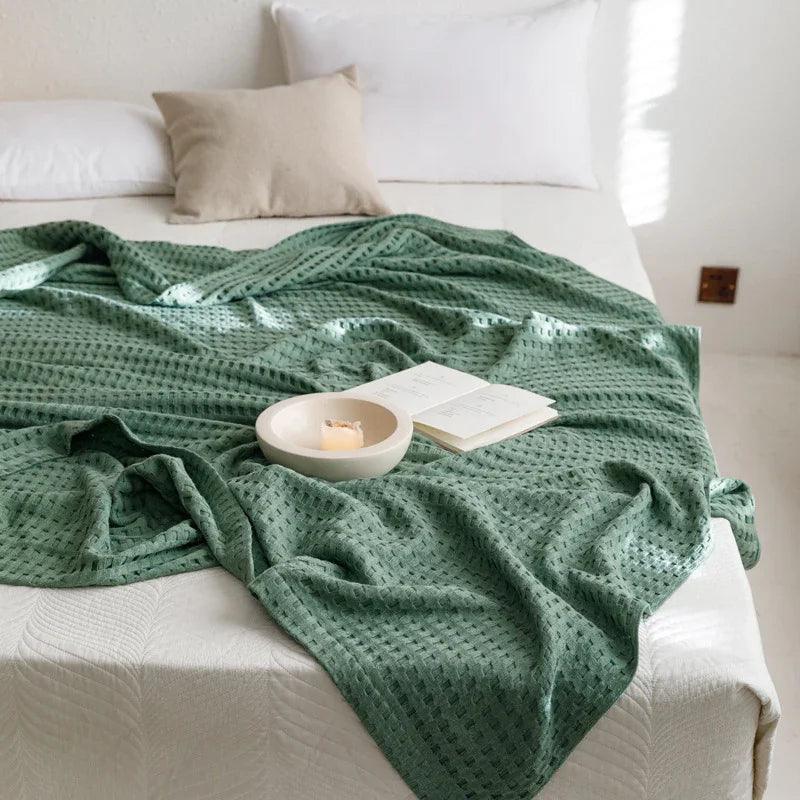 Waffle Cotton Yarn Air Conditioner Summer Cooling Duvet Solid Color Dormitory Comforter EX-STOCK Canada
