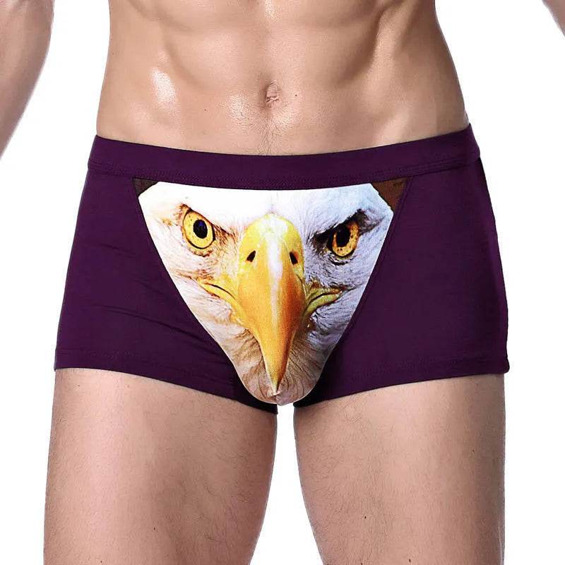 Printed Wolf Head Big Bird Men's Boxer Briefs Underwear - EX-STOCK Canada