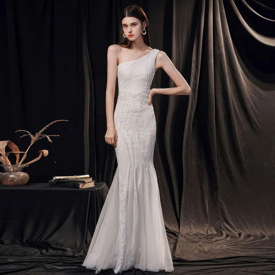 Women's High-end Entry Lux Elegant Socialite Dinner Party Sexy Long Slimming Fishtail Dress EX-STOCK Canada