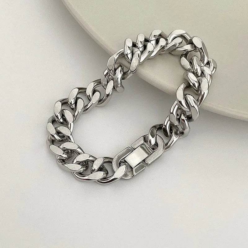 Thick Cuban Link Chain Titanium Steel Necklace Clavicle Chain - EX-STOCK Canada