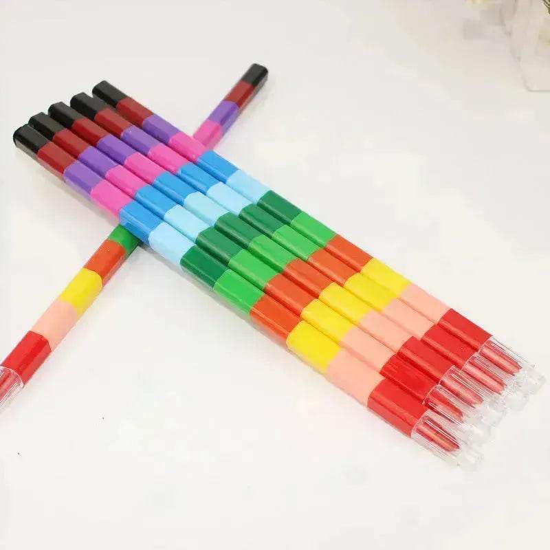 Creative Building Blocks Coloring Crayon 12 Colors Square Crayon Crayon Stationery - EX-STOCK Canada