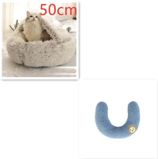 2 In 1 Dog And Cat Bed Pet Winter Bed Round Plush Warm Bed House Soft Long Plush Pets Bed Pet Products EX-STOCK Canada