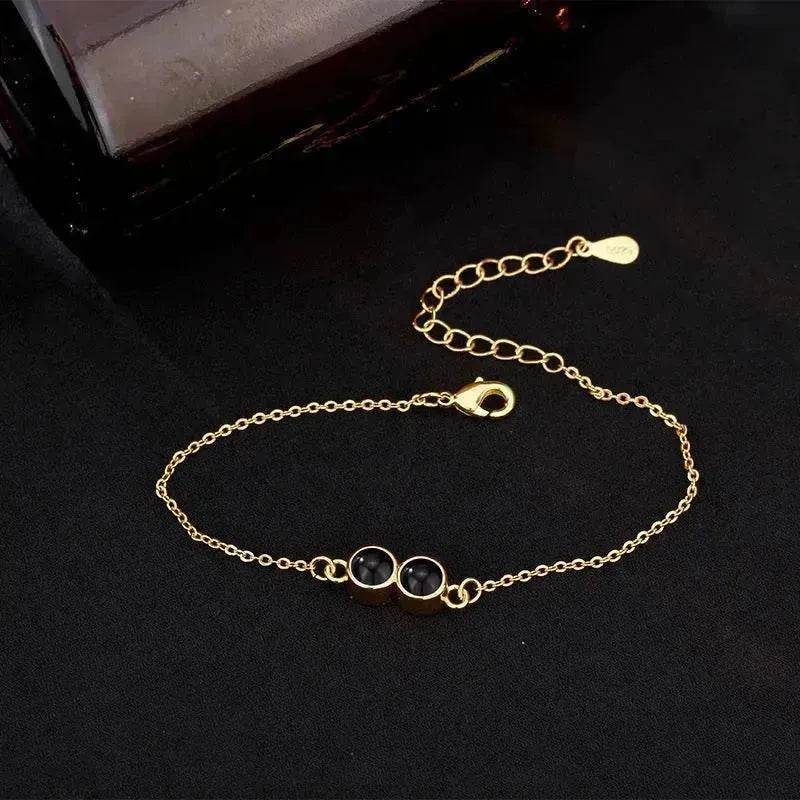 Double Bezel Setting Simple Language Bracelet - EX-STOCK Canada