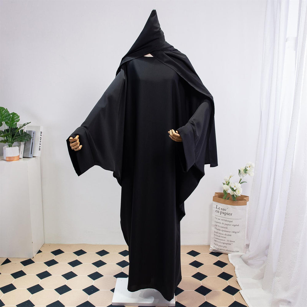 Solid Color Arabic Dress Women's Robe With Headscarf - EX-STOCK Canada