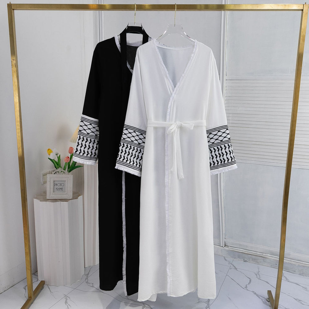Elegant Cardigan Embroidered Muslim Dress Women's Robe - EX-STOCK Canada