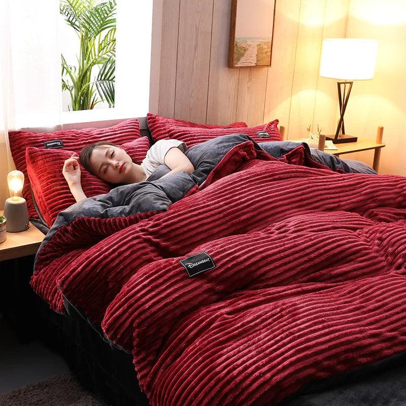 Housse de couette en velours double face en flanelle pour l'hiverEX-STOCK Canada