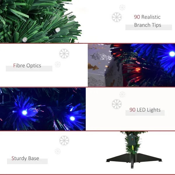 3FT Pre-lit LED Optical Fiber Christmas Tree Artificial Holiday Decor With Stand EX-STOCK Canada