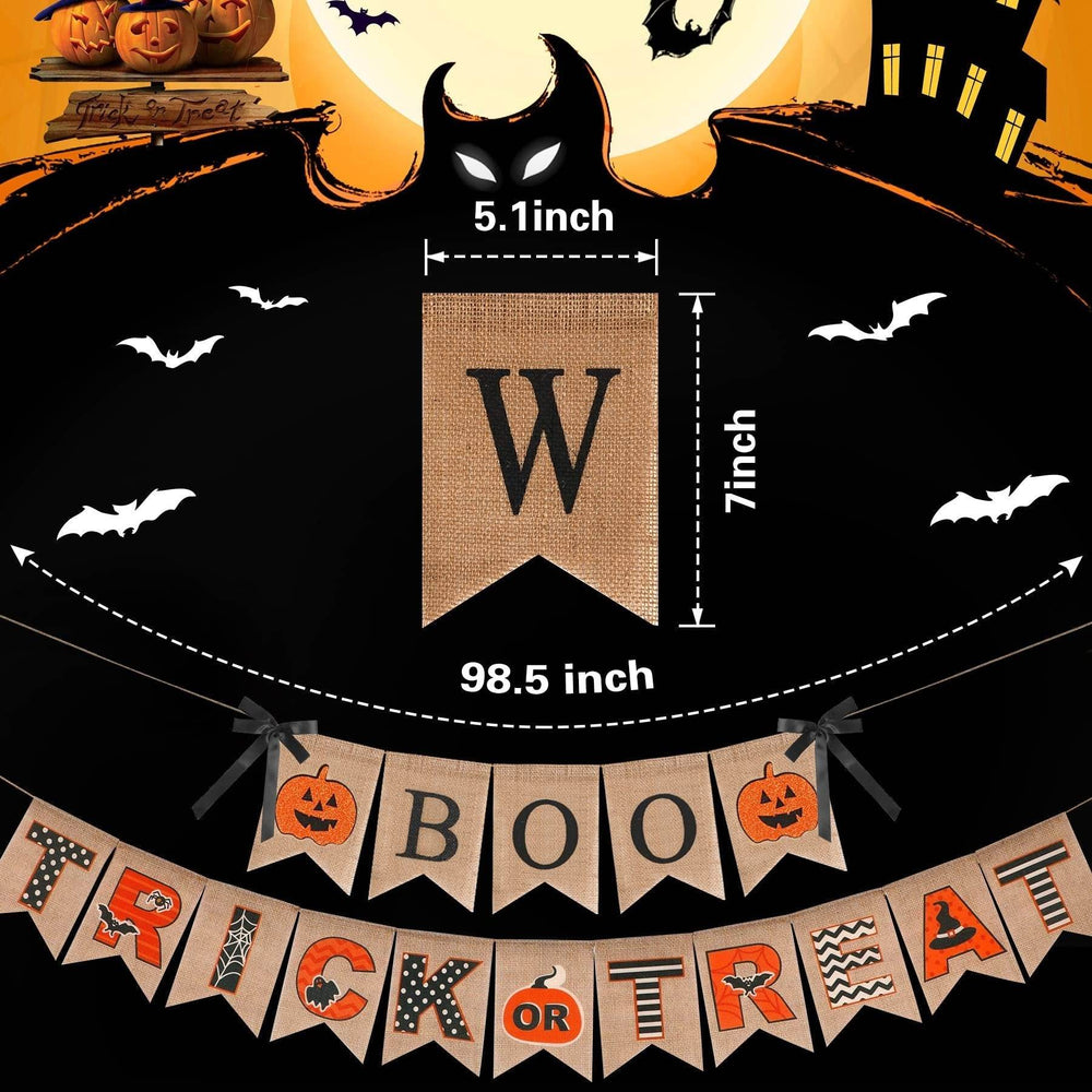 Halloween Burlap Banner Halloween Party Mantel Wall Hanging Supplies For Home Farmhouse Patio-Selling On Amazon Is Prohibited - EX-STOCK Canada