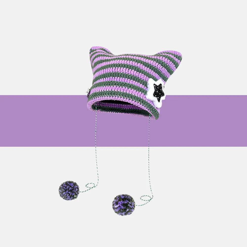 Breathable Windproof Cute Thermal Head Cover Woolen Cap beanies - EX-STOCK Canada