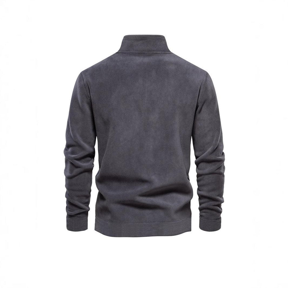 Men's Polar Fleece Top Pure Color Simple Casual Stand Collar Pullover Sweater EX-STOCK Canada