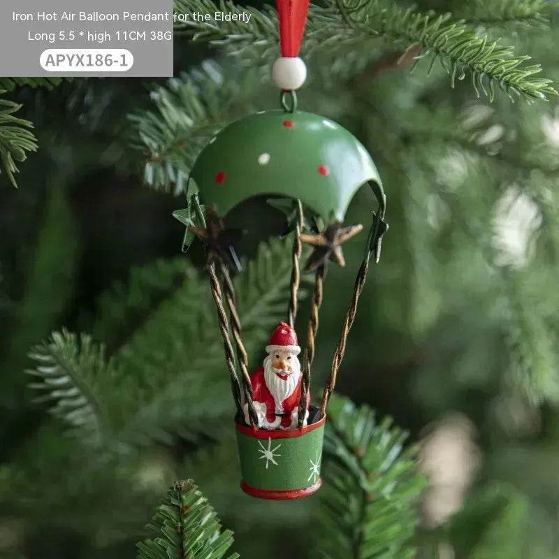 Nordic Iron Christmas Hot Air Balloon Parachute Pendant Creative Decorations Tree Charms Hangings - EX-STOCK Canada