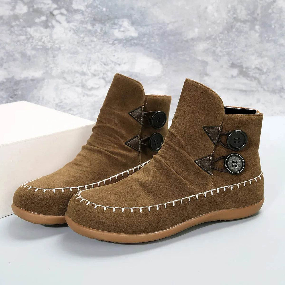 Button Design Ankle Boots For Women Autumn And Winter - EX-STOCK Canada