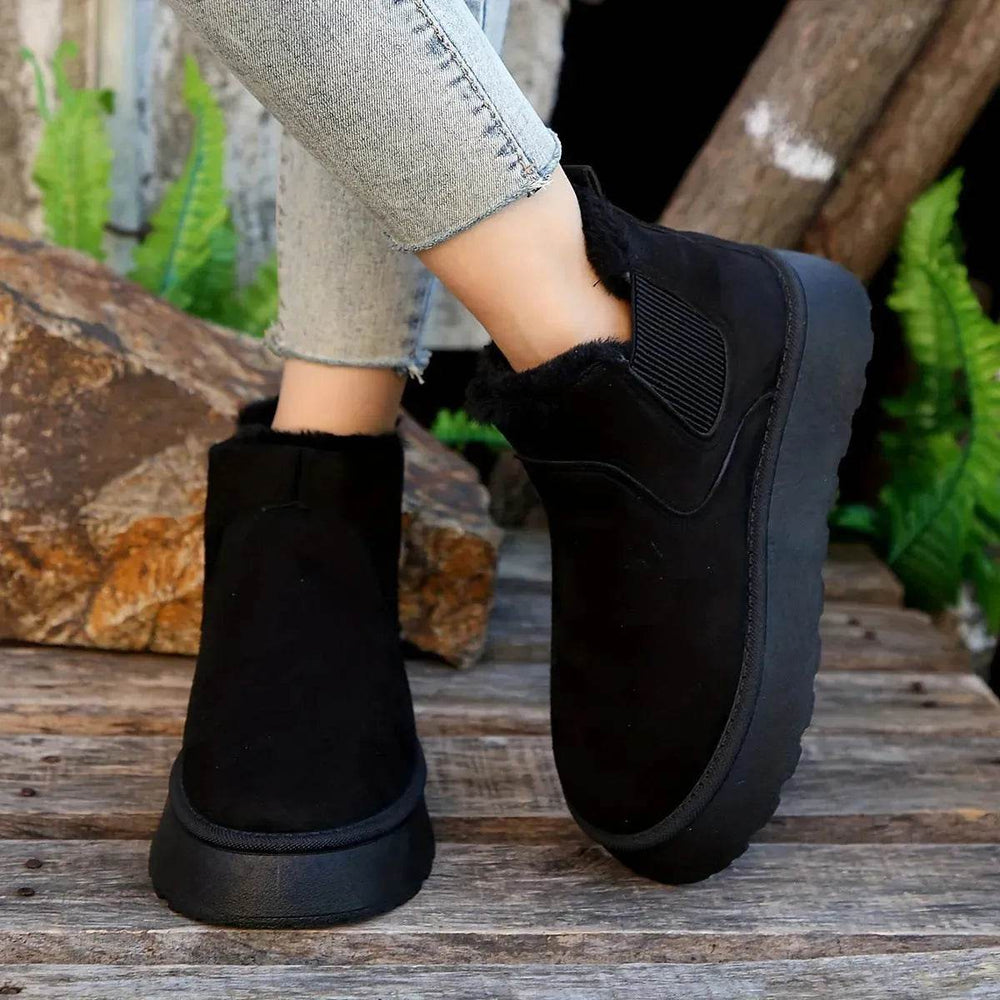 Women's Plush Boots Winter Warm Fleece Thick Flats Snow Boots Fashion Shoes - EX-STOCK Canada
