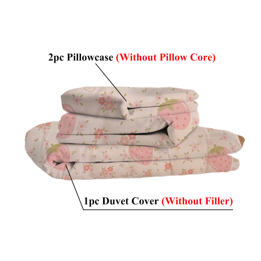 3 Piece Strawberry Duvet Cover Set Strawberry Print Bedding For Home Bedroom Decor Microfiber Quilt Cover Gifts Twin Full Queen King Size EX-STOCK Canada