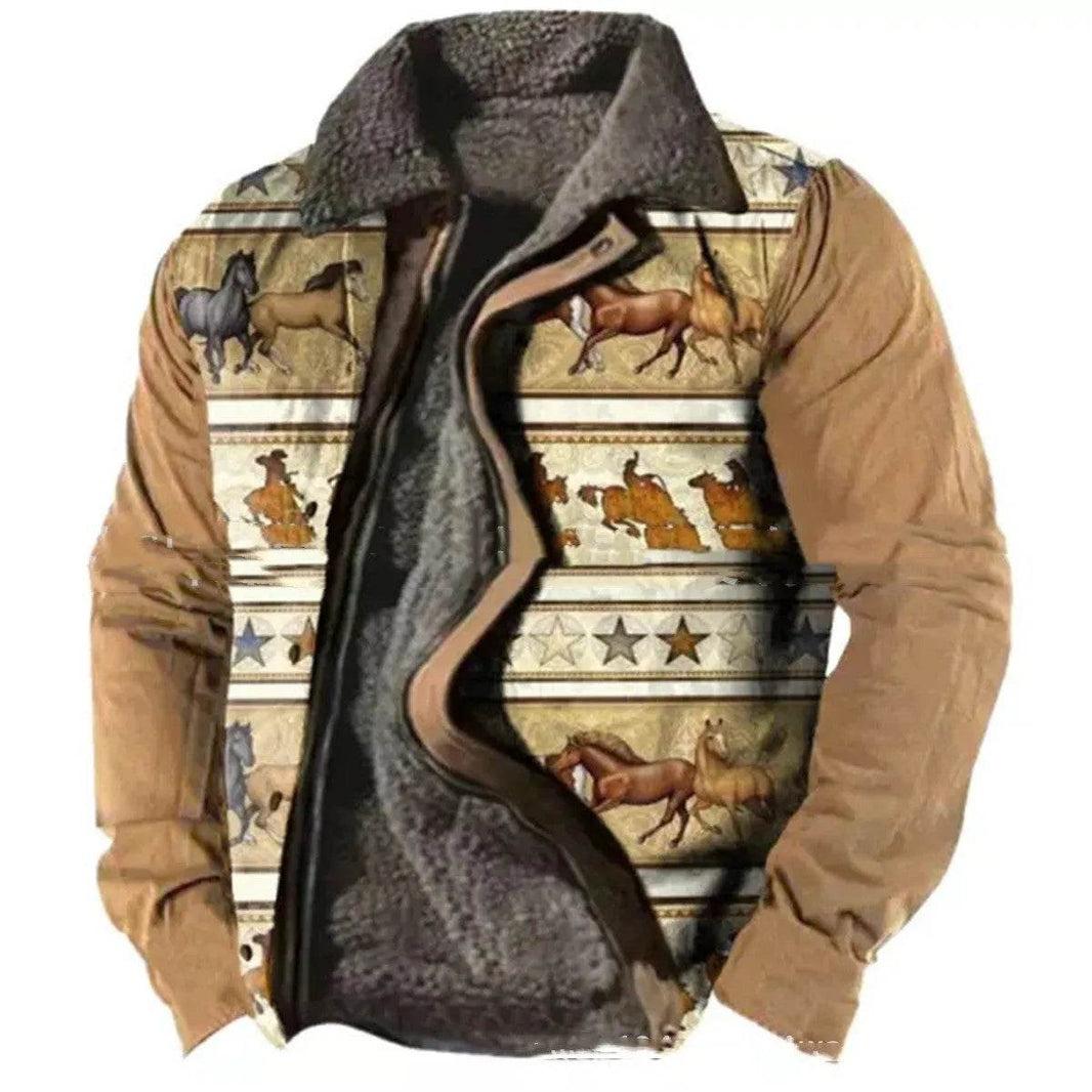 Thickened Side Seam Pocket Casual Zipper Loose Wolf Cotton Jacket - EX-STOCK Canada