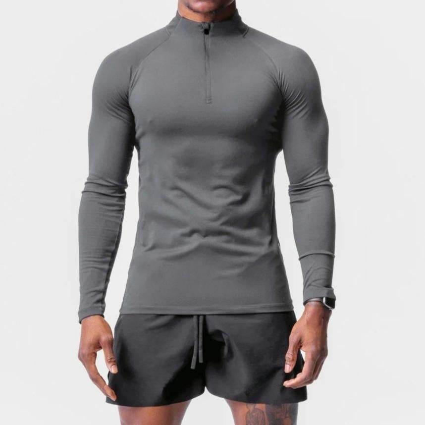 Men Quick Drying Long Sleeve Half Zip Activewear Muscle Fitted shirt Workout Gym T-shirt Top - EX-STOCK Canada
