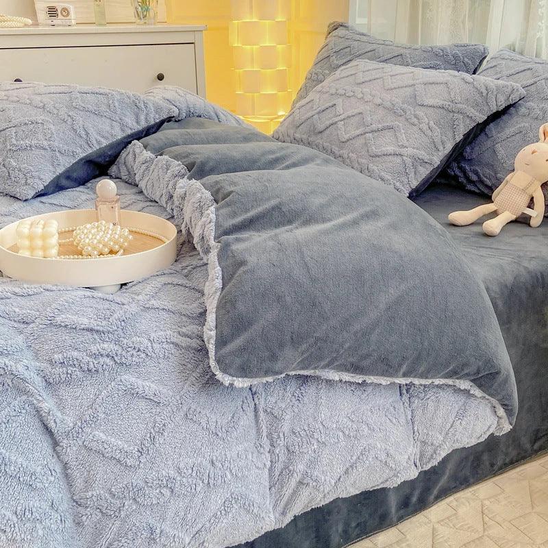 Winter Thickened Tailian Milk Fiber Soft Thermal Duvet Cover Sheets EX-STOCK Canada