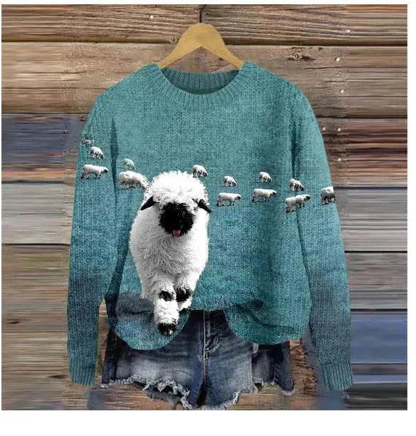 3D Printed Christmas Round Neck Sweater - EX-STOCK Canada