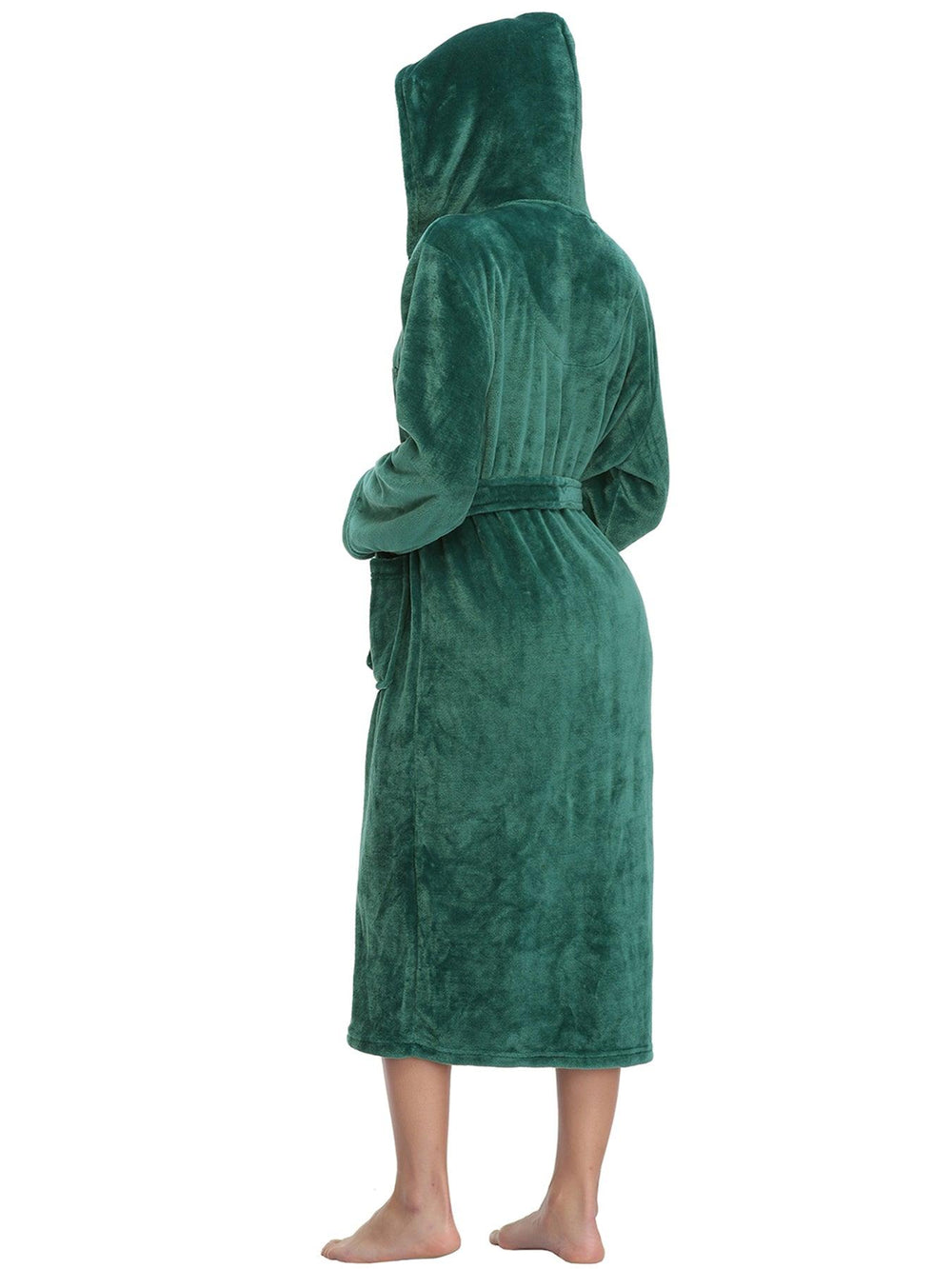 Peignoir long pour femmes RONGTAI en polaire douce, robe de nuit épaisse avec capuche et poches, vêtements de nuit moelleux pour hommesEX-STOCK Canada