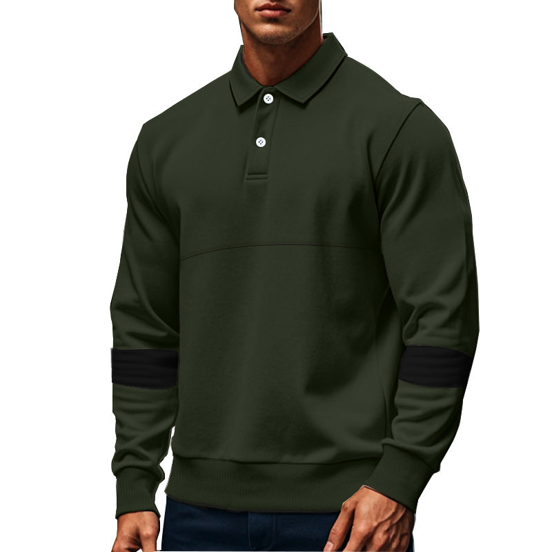 Fashion Long-sleeved Lapel Polo Shirt With Button Men's Loose Casual Sports Top Fall Spring Clothing EX-STOCK Canada