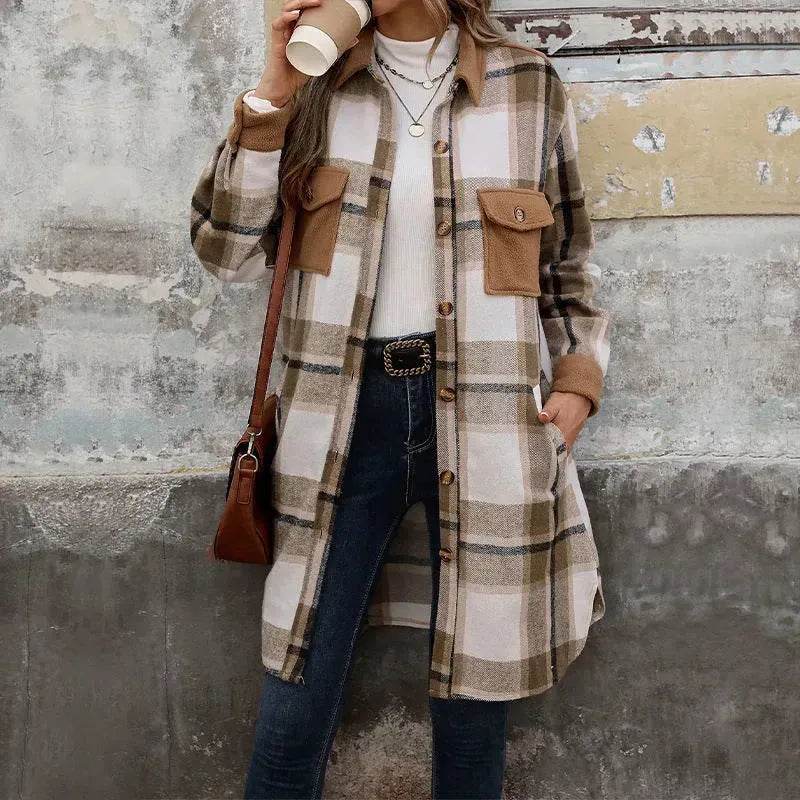 plaid jacket womens outfit Winter cashmere Jacket Outwear for women - EX-STOCK Canada