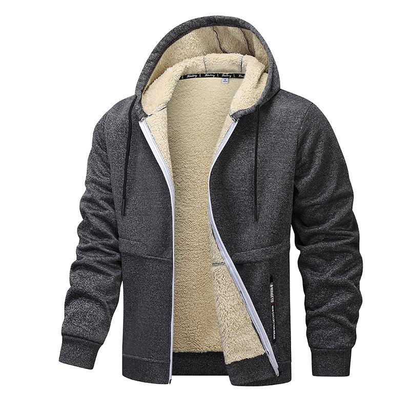 Veste sweat épaissie en laine d'agneau pour hommesEX-STOCK Canada