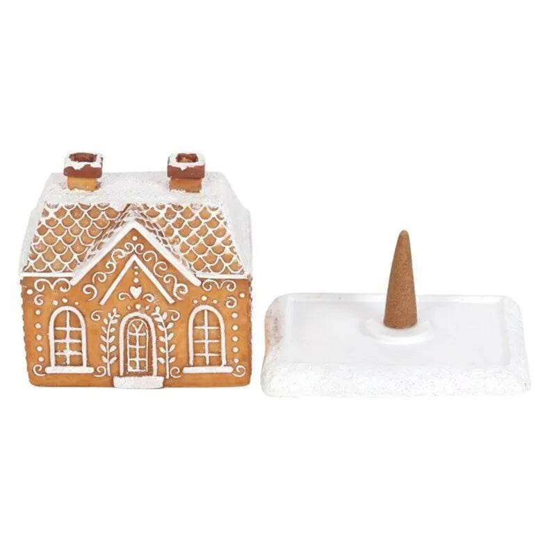 Christmas Snow Top Resin Ginger Cake Cottage Incense Burner - EX-STOCK Canada