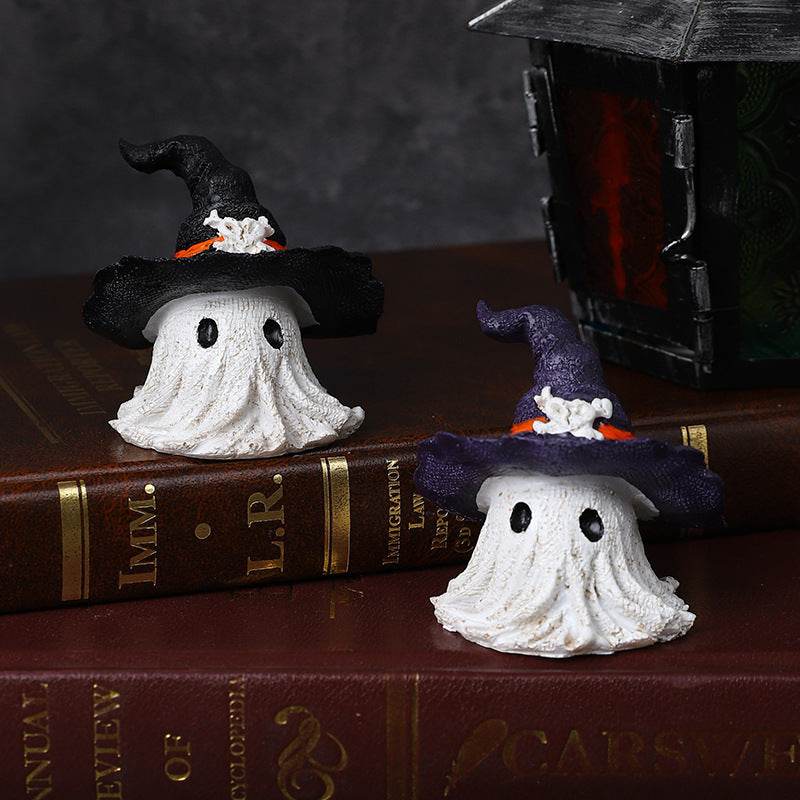 Resin Decoration Halloween Wizard Hat Ghost Ornaments - EX-STOCK Canada