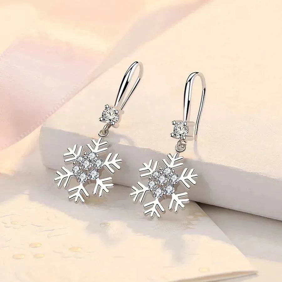 Temperament Snowflake Earrings With Rhinestones Fashion Personalized Christmas Earrings For Women Jewelry - EX-STOCK Canada