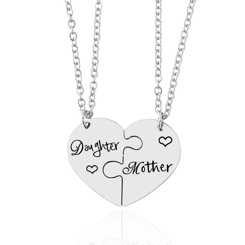 2 PCS mother Daughter Necklace gift idea Puzzle Necklace - EX-STOCK CANADA